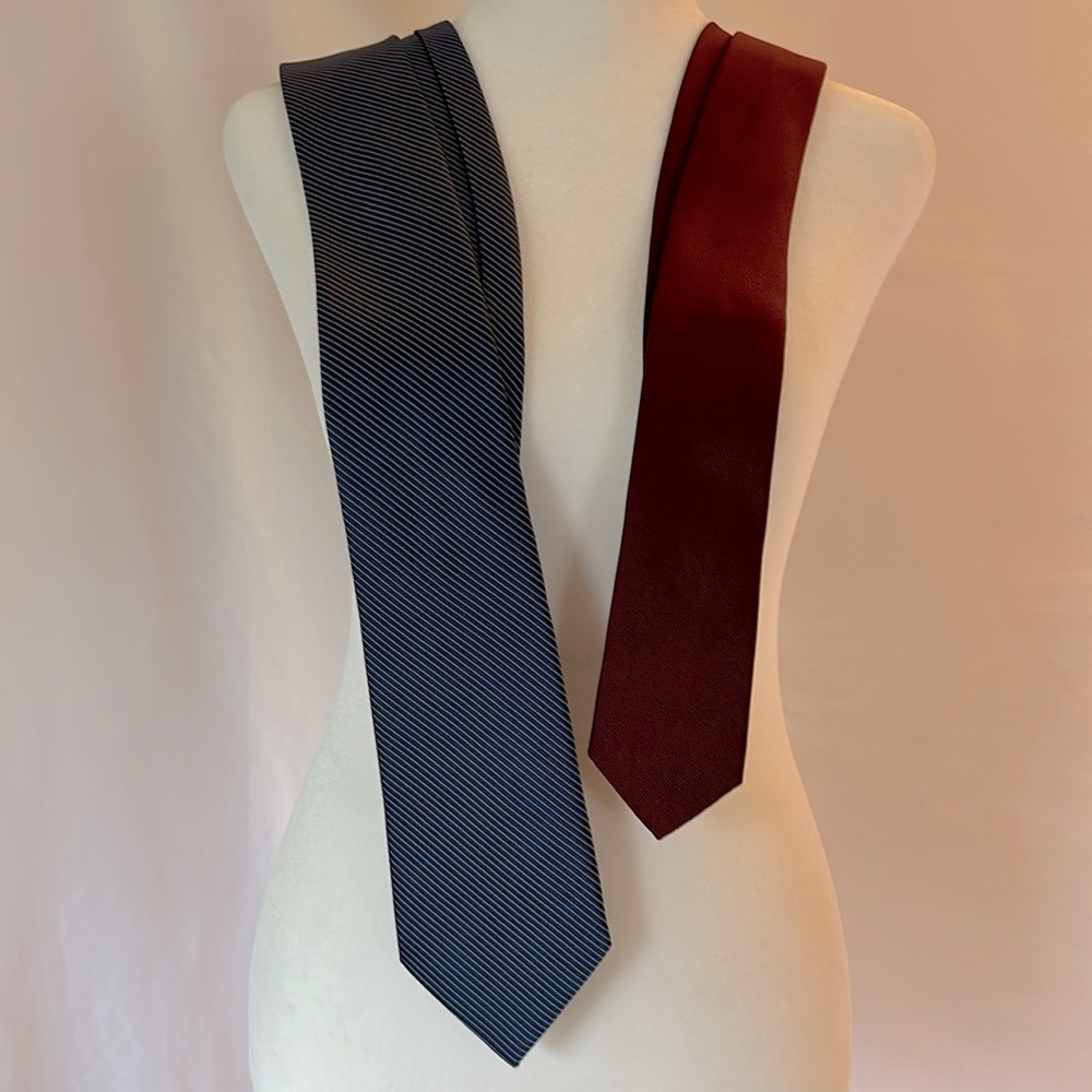 J. Crew and Nautica Burgandy and Navy Blue Striped Men’s Ties